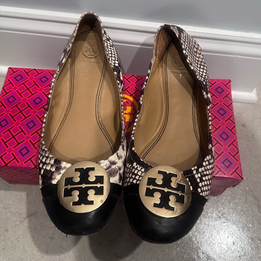 Tory Burch Ballet Flats Snake Skin